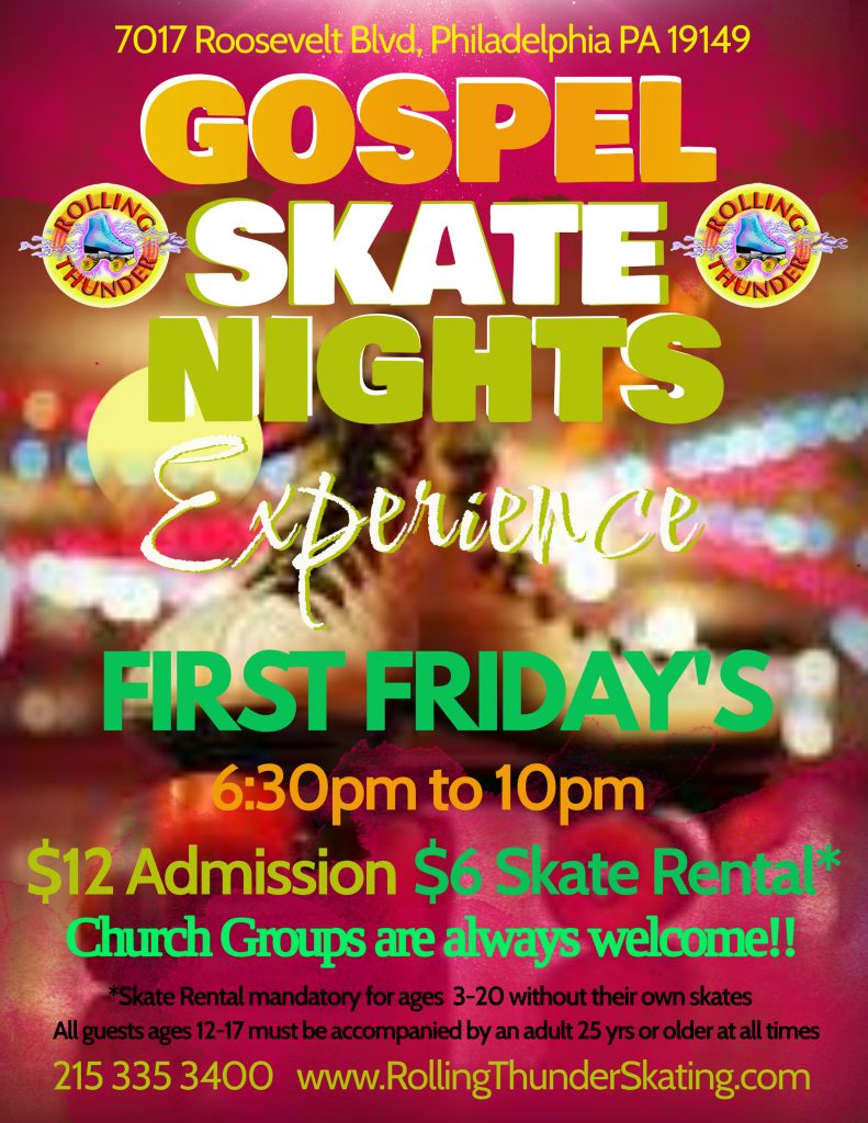 #GospelSkate #RollingThunderFun #ThingsToDoWithKidsNearMe #FaithAndFellowship #ChurchGroupNight #FamilyFun #SkateInPraise #NJSkateEvents #UpliftingMusic #CommunityOnWheels