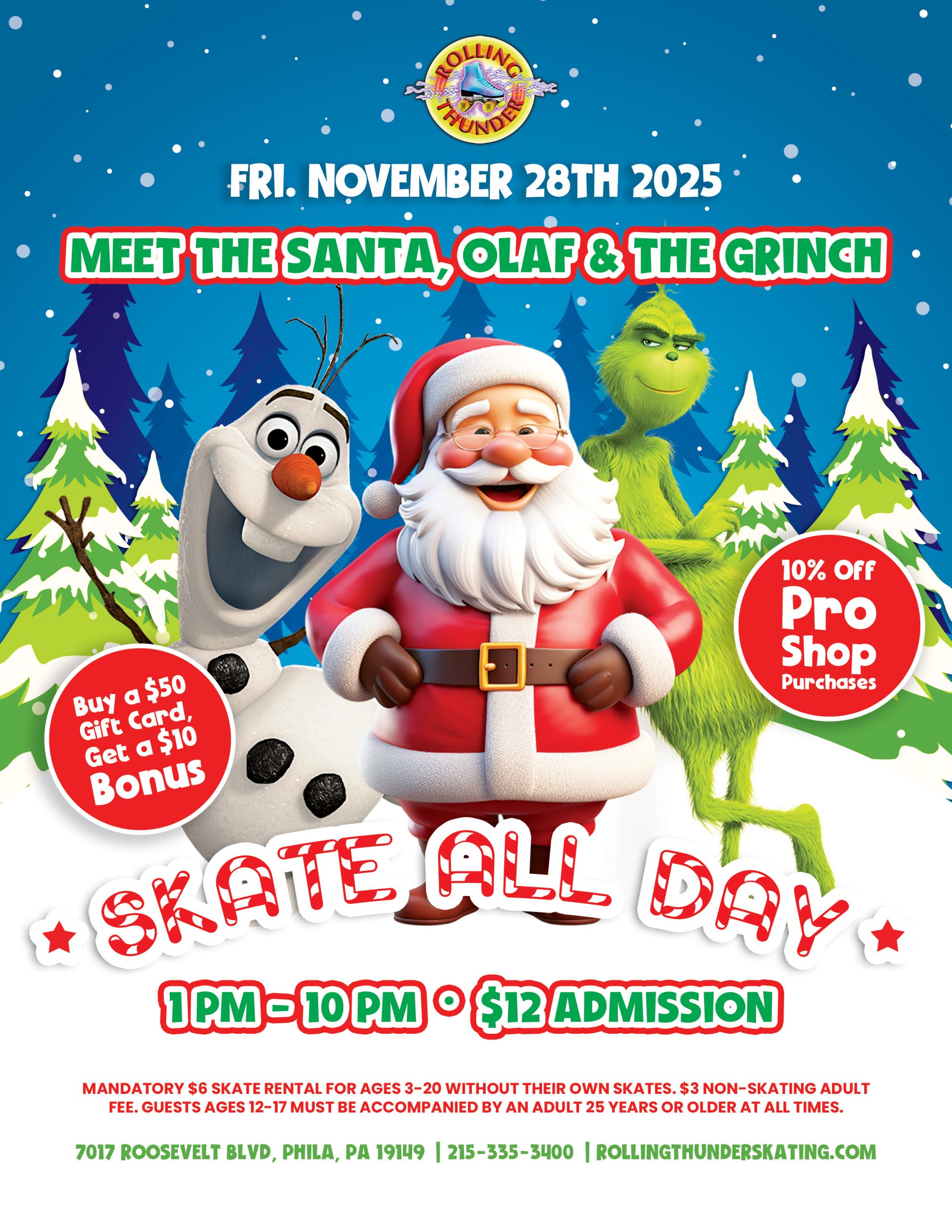 #RollerSkating #RollingThunderSkating #FamilyFun #PhillyEvents #ChristmasFun #SantaSkate #HolidayMagic #ThingsToDoWithKidsNearMe