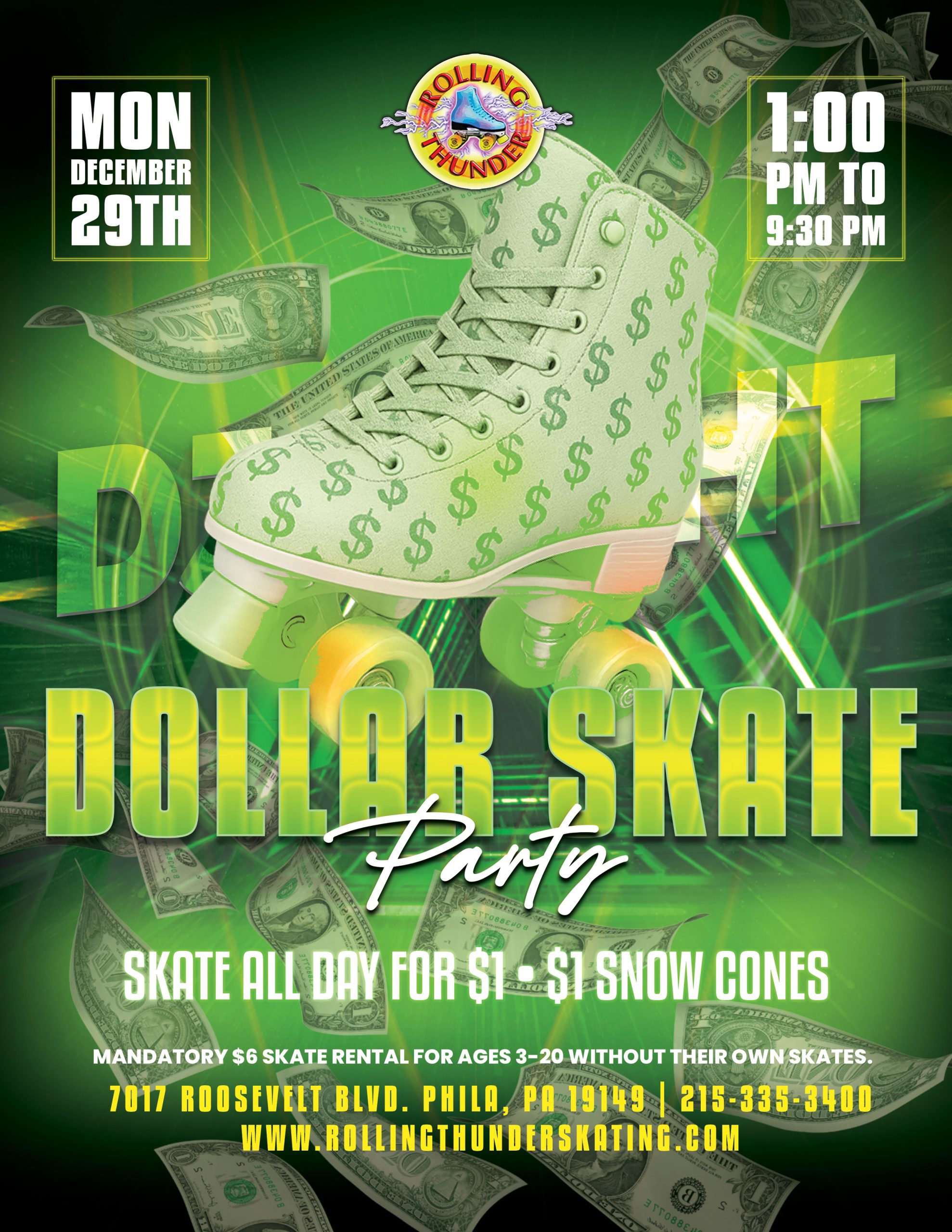 #RollingThunderSkating #DollarSkateDay #FamilyFun #PhillyEvents #BudgetFriendly #RollerSkating #ThingsToDoWithKidsNearMe